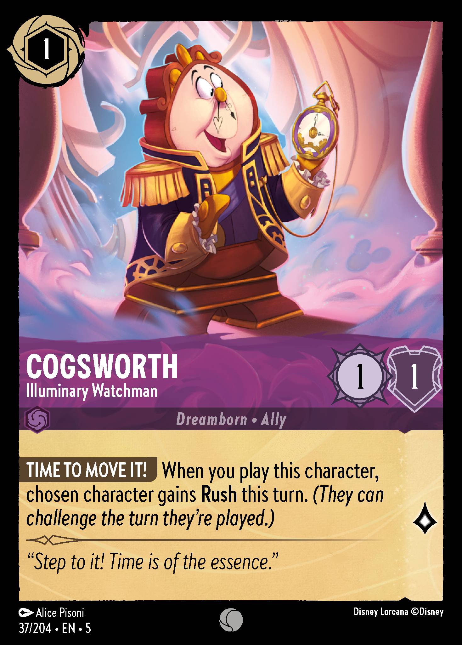 Cogsworth — Illuminary Watchman Disney Lorcana card