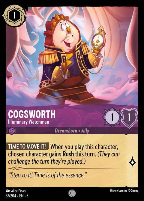Cogsworth — Illuminary Watchman Disney Lorcana card