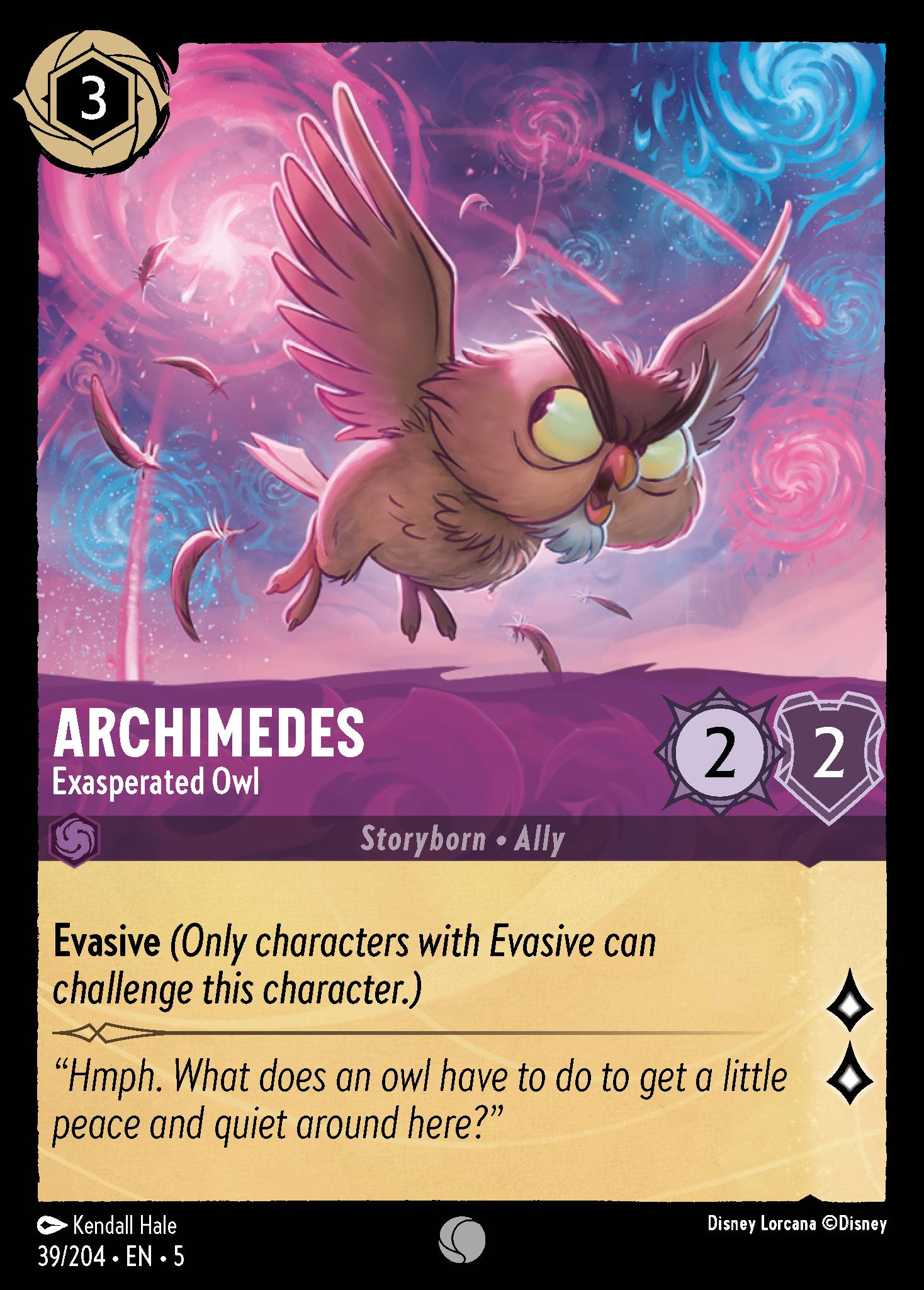 Archimedes — Exasperated Owl Disney Lorcana card