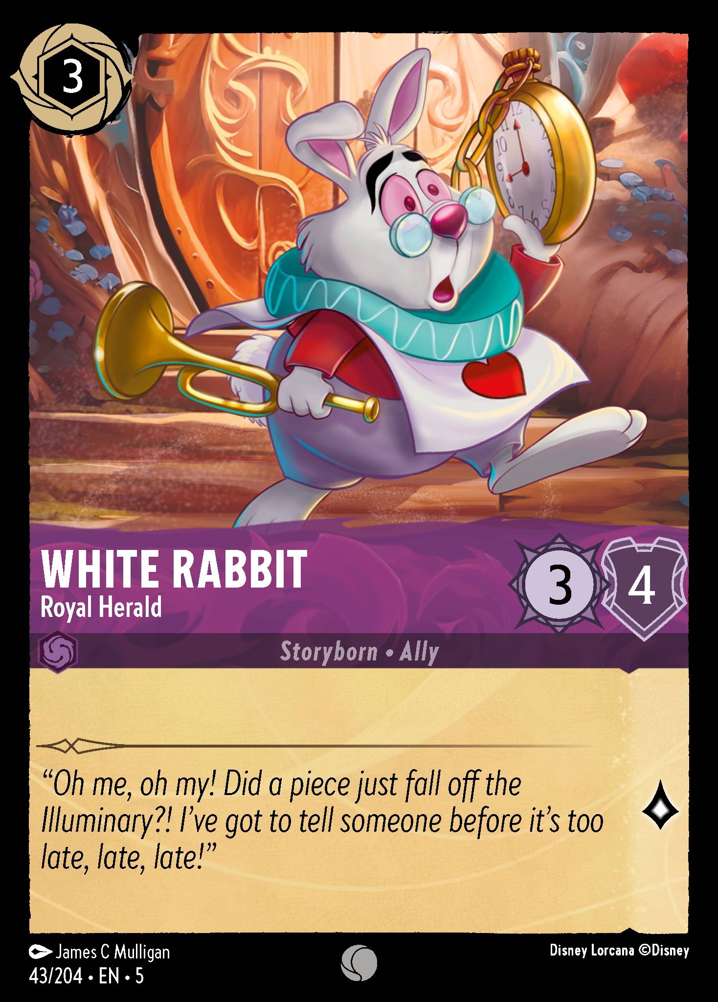 White Rabbit — Royal Herald Disney Lorcana card