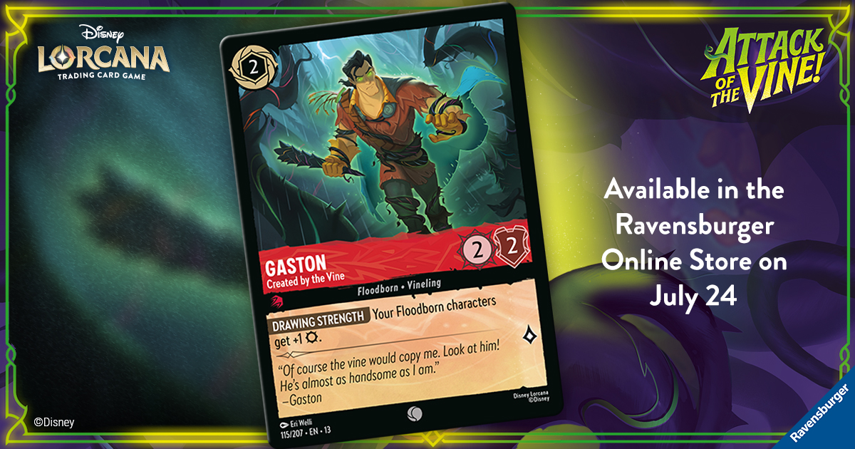 Marketing Card — Pre-Release Ravensburger Online Store Gaston — Social Media