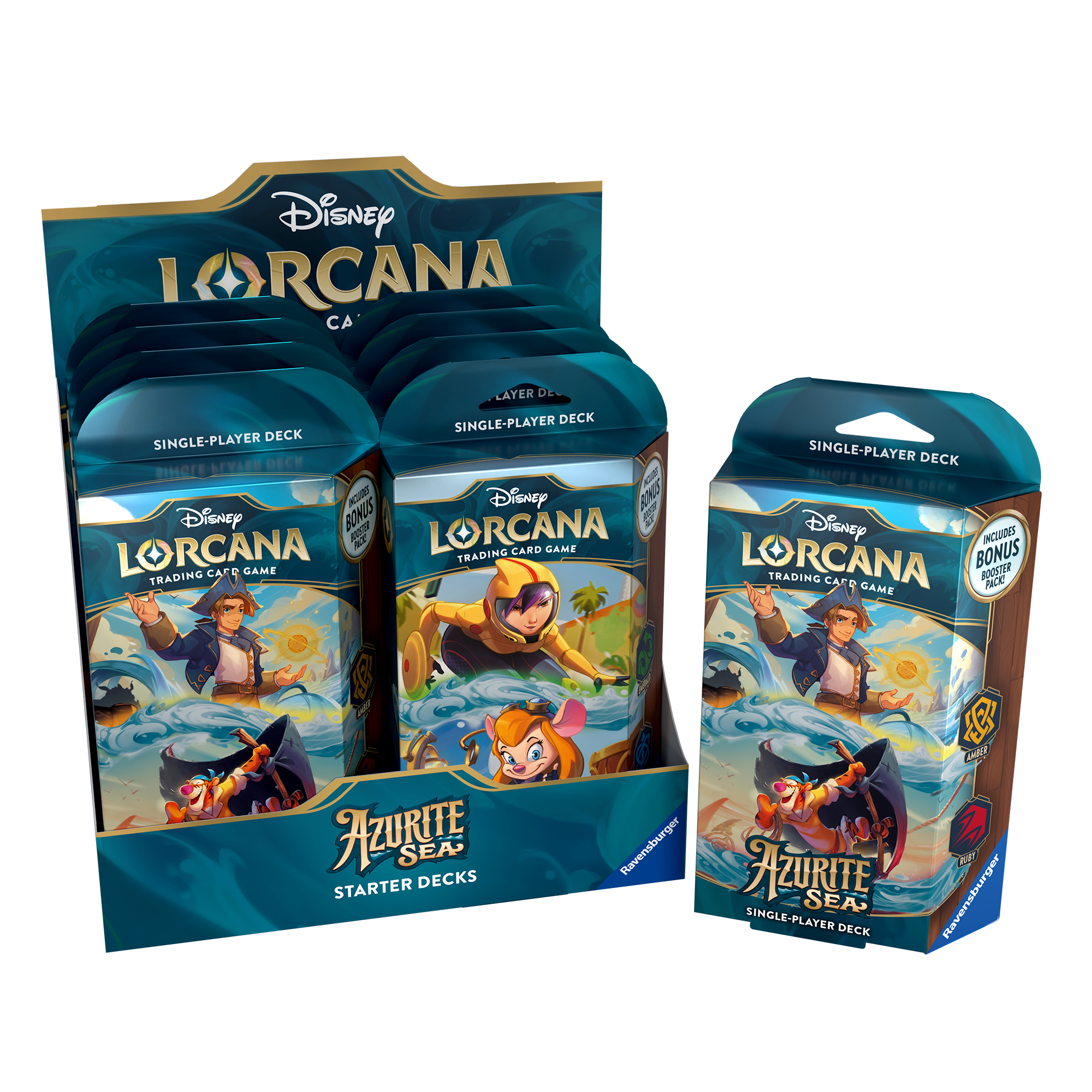 Disney Lorcana: Azurite Sea Starter Deck Display