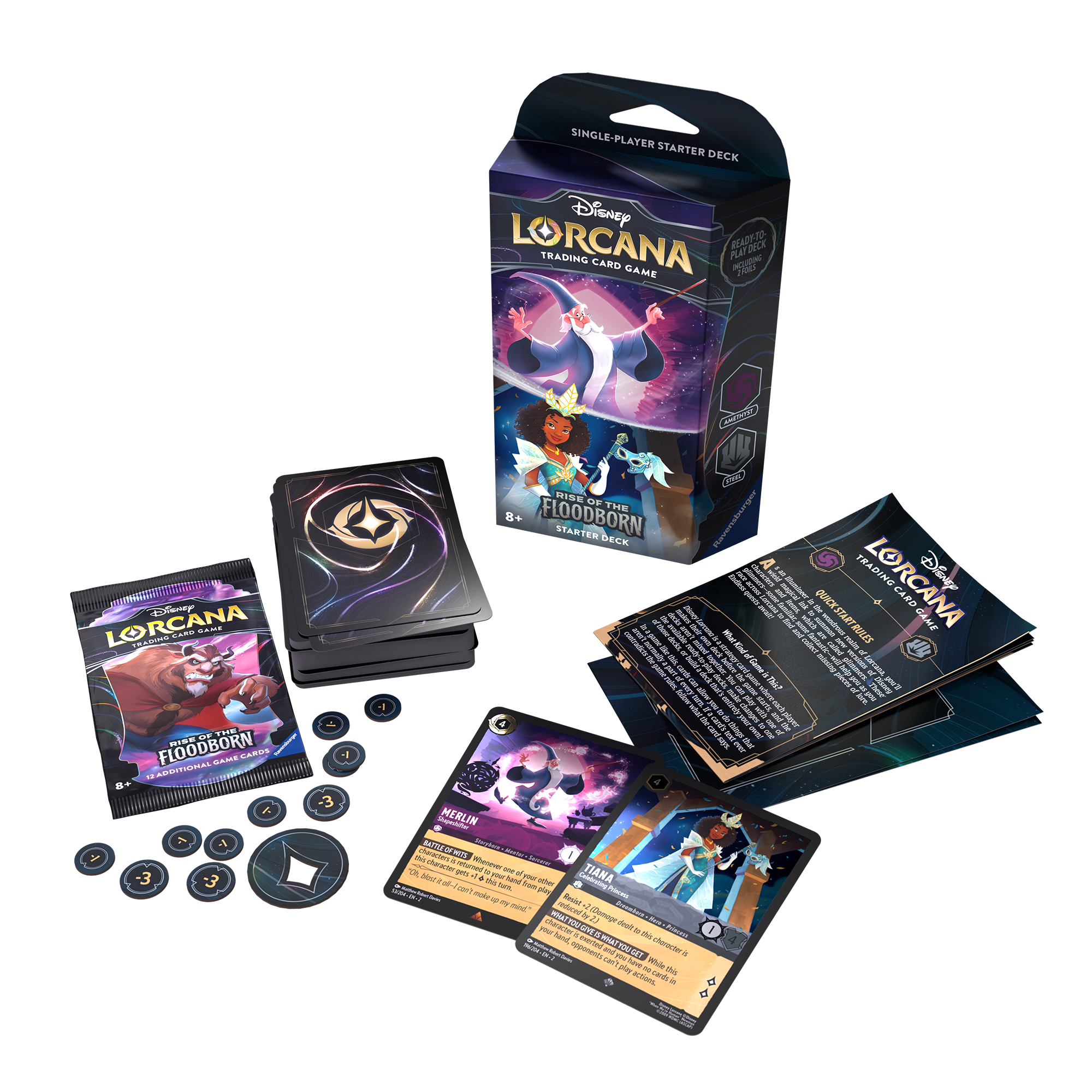 Disney Lorcana: Rise of the Floodborn Starter Deck (Amethyst & Steel)